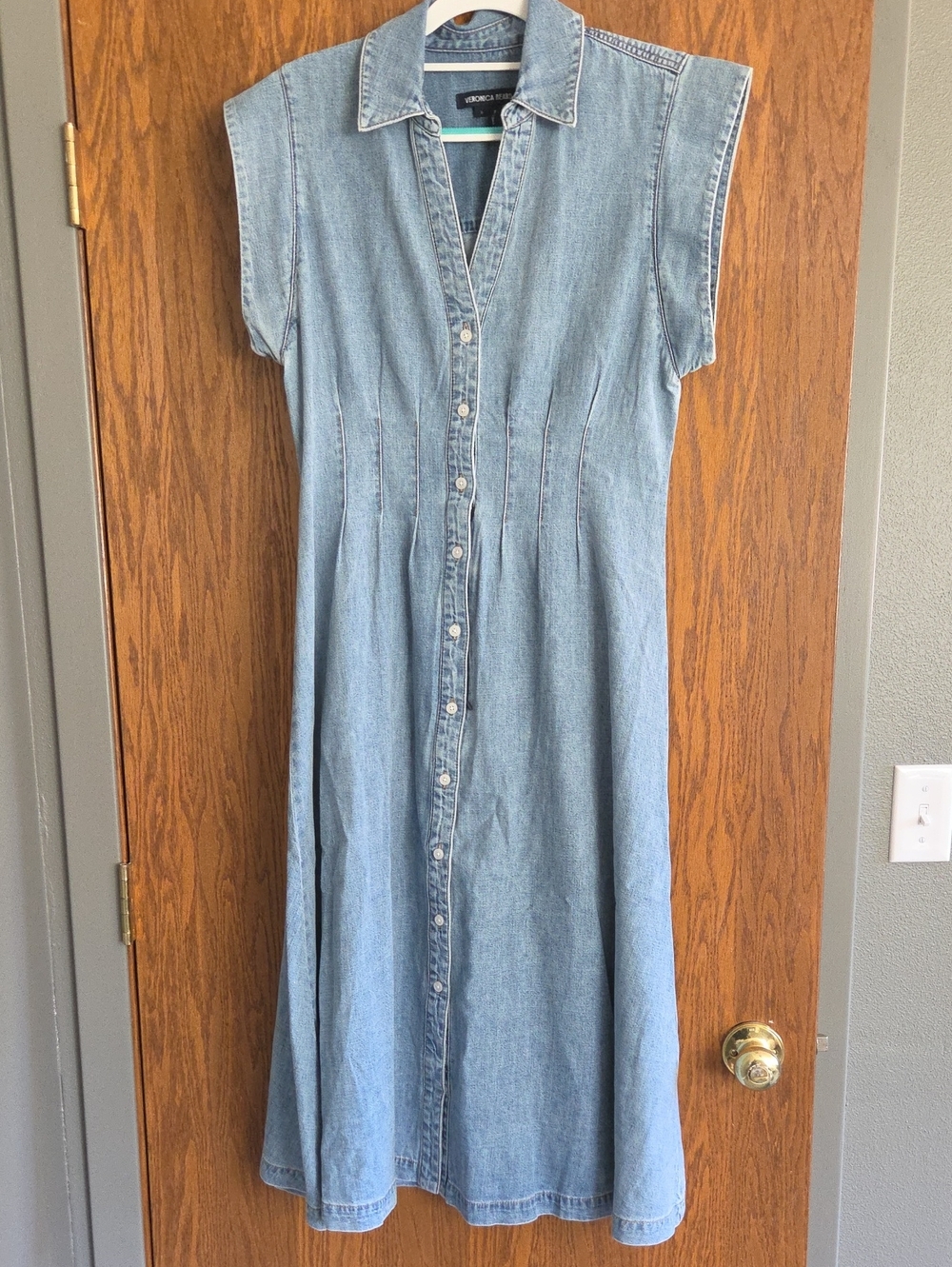Veronica Beard Ruben Denim Midi Dress - Picture 1 of 9